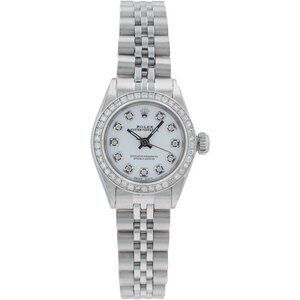 Rolex Oyster Perpetual 6623 26mm AM White Diamonds Dial Diamonds Bezel Jubilee